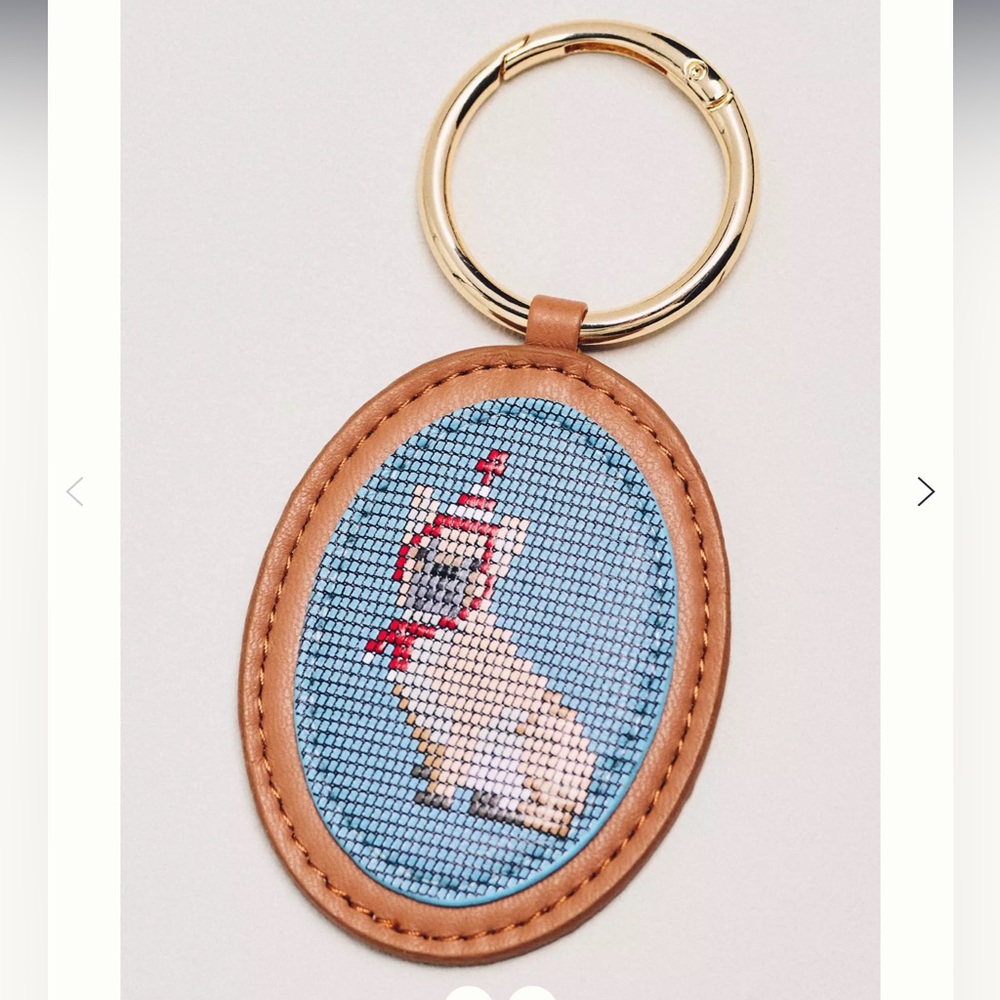 NWT Anthropologie Needlepoint Frenchie Bag Charm